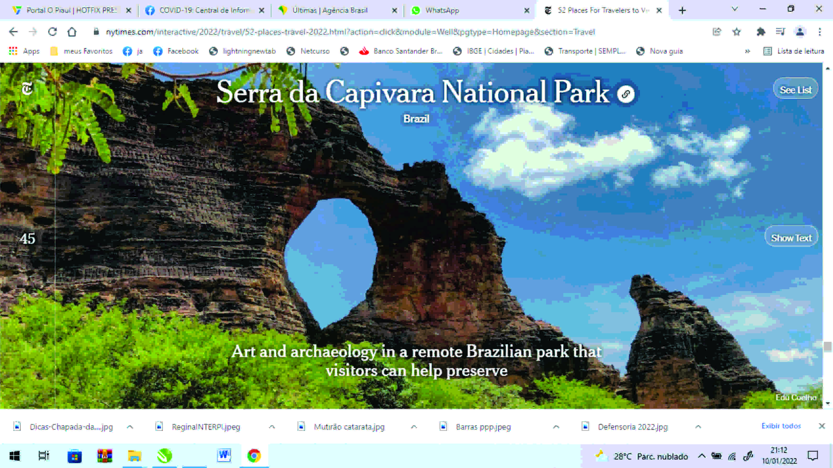 Jornal americano The New York Times aponta Serra da Capivara