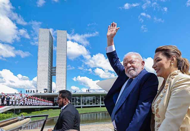 Presidente Lula e Janja chegando no Congresso Nacional para o ato de posse. Foto: Ricardo Stuckert