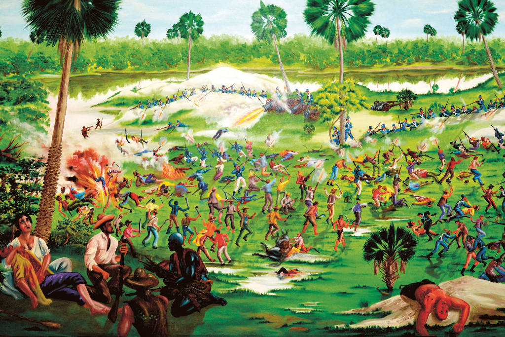 'A Batalha do Jenipapo', pintura de Artes Paz no acervo do Museu do Piauí - Reprodução