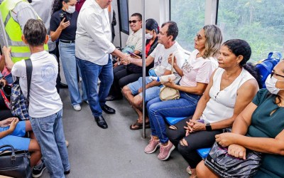 Governador Rafael Fonteles vistoria obras de expansão do Metrô de Teresina e verifica a satisfação dos usuários com a tarifa zero no transporte 